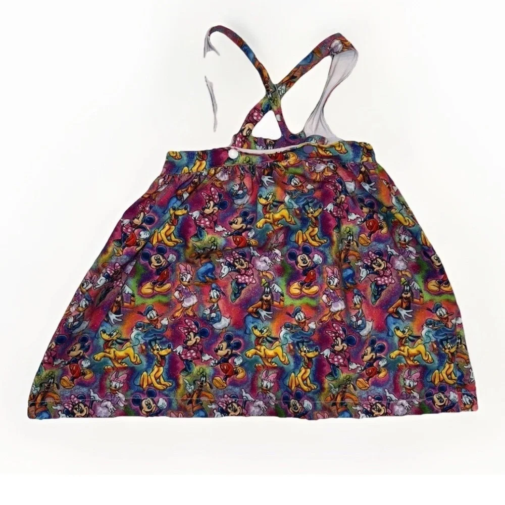 Disney Characters Vintage Pattern Handmade Sleeveless Baby Girls Dress Toddler